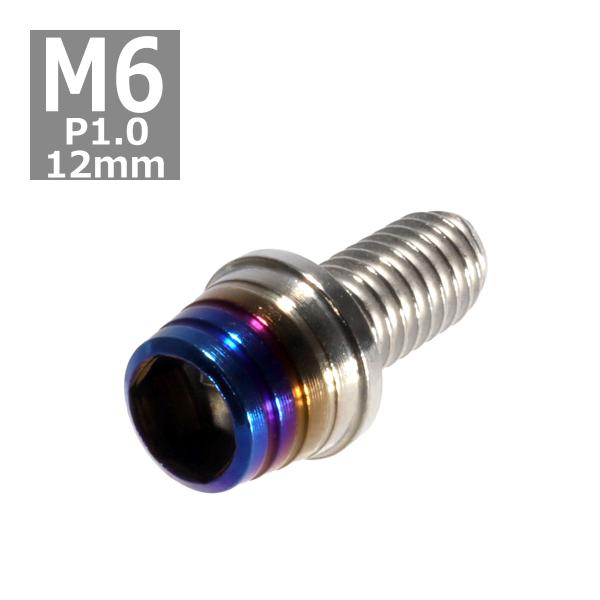 キャップボルト M6×12mm P1.0 テーパーシェル ステンレス シルバー＆焼きチタンカラー 1...