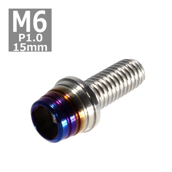キャップボルト M6×15mm P1.0 テーパーシェル ステンレス シルバー＆焼きチタンカラー 1...
