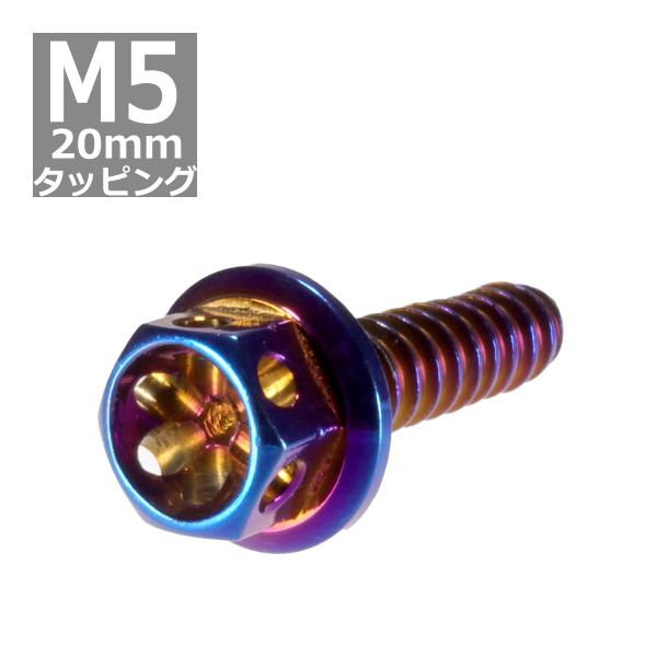 M5×20mm タッピングネジ タッピングビス タッピングボルト 焼きチタンカラー ステンレス 1本...