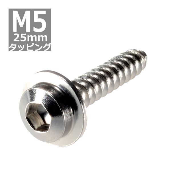 M5×25mm タッピングネジ タッピングビス タッピングボルト シルバー ステンレス 1本 TC0...