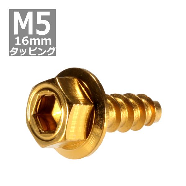 M5×16mm タッピングネジ タッピングビス タッピングボルト ゴールド ステンレス 1本 TC0...