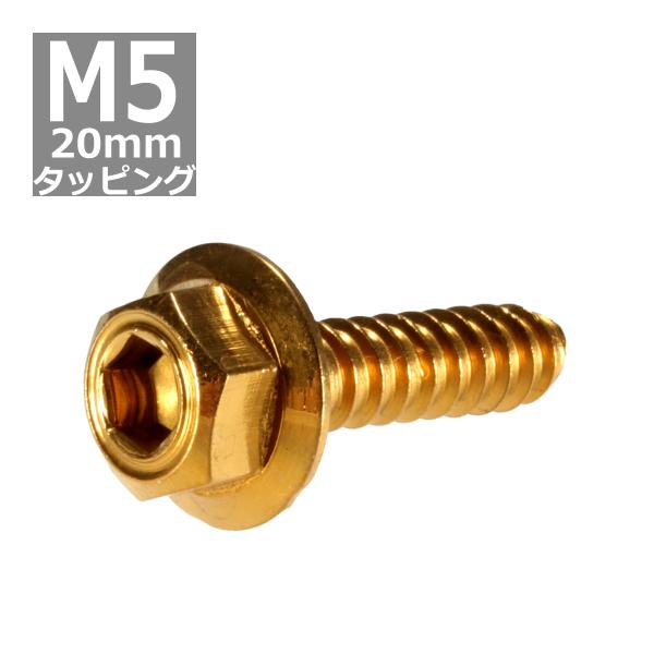 M5×20mm タッピングネジ タッピングビス タッピングボルト ゴールド ステンレス 1本 TC0...