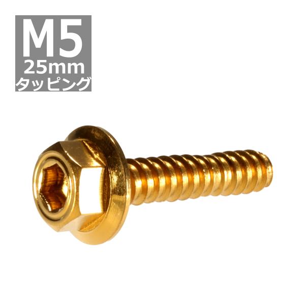 M5×25mm タッピングネジ タッピングビス タッピングボルト ゴールド ステンレス 1本 TC0...