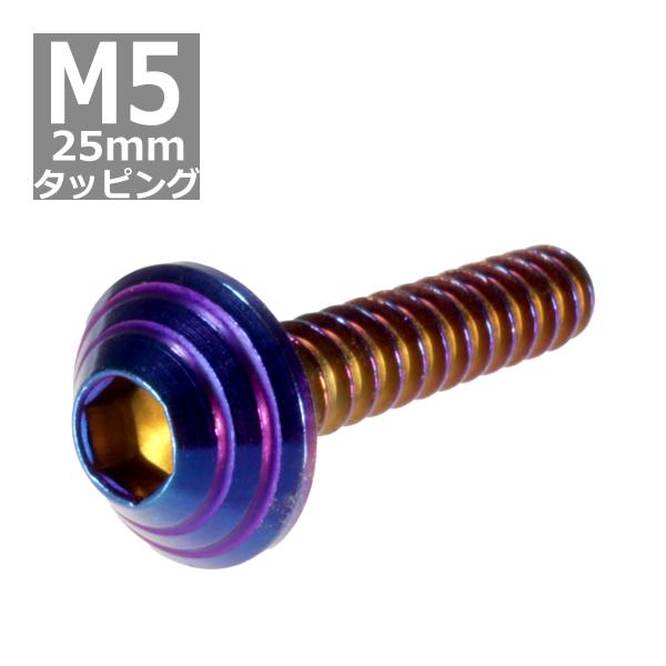M5×25mm タッピングネジ タッピングビス タッピングボルト 焼きチタンカラー ステンレス 1本...