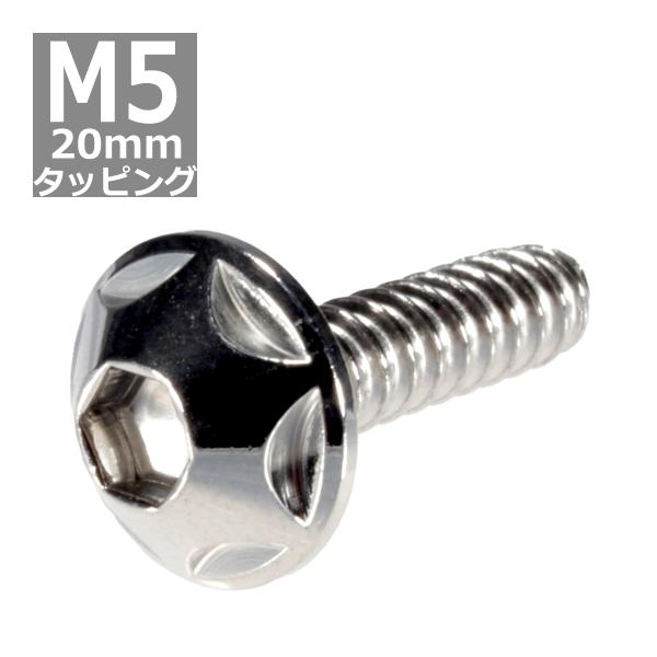 M5×20mm タッピングネジ タッピングビス タッピングボルト シルバー ステンレス 1本 TC0...