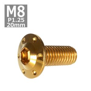 ブレーキディスク ローターボルト M8×20mm P1.25 ヤマハ用 ホールヘッド H-1 車/バイク ゴールド 1個 TD0010｜tech