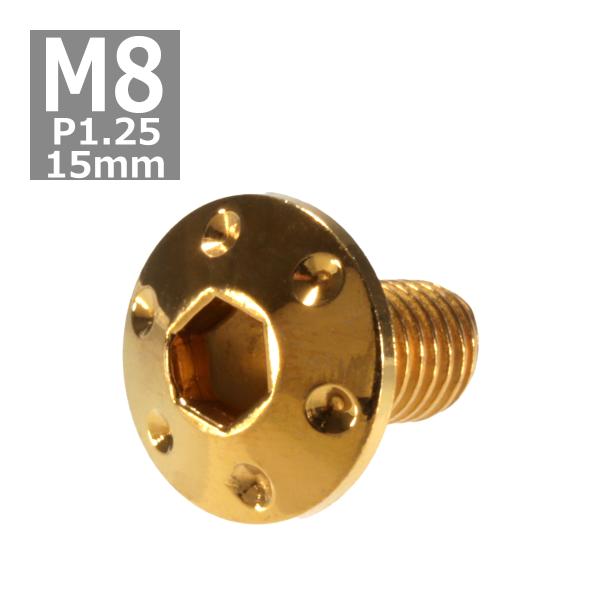 ブレーキディスク ローターボルト M8×15mm P1.25 ヤマハ用 ホールヘッド 車/バイク ゴ...