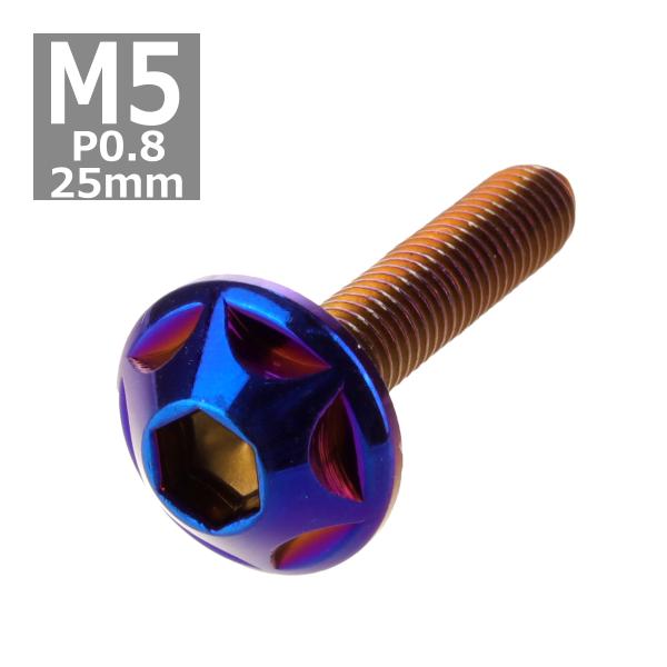 ボタンボルト M5×25mm P0.8 スターヘッド ステンレス 焼きチタンカラー 1個 TR003...