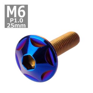 ボタンボルト M6×25mm P1.0 スターヘッド ステンレス 焼きチタンカラー 1個 TR0040｜tech