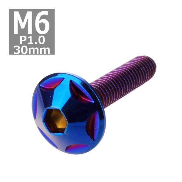 ボタンボルト M6×30mm P1.0 スターヘッド ステンレス 焼きチタンカラー 1個 TR004...