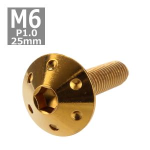 ボタンボルト M6×25mm P1.0 ホールヘッド ステンレス ゴールド 1個 TR0068｜tech