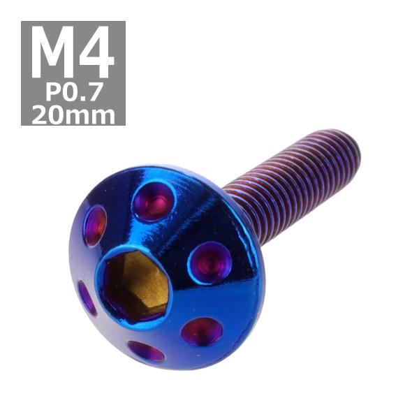 ボタンボルト M4×20mm P0.7 ホールヘッド ステンレス 焼きチタンカラー 1個 TR007...