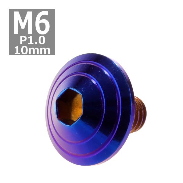 ボタンボルト M6×10mm P1.0 シェルヘッド ステンレス 焼きチタンカラー 1個 TR012...