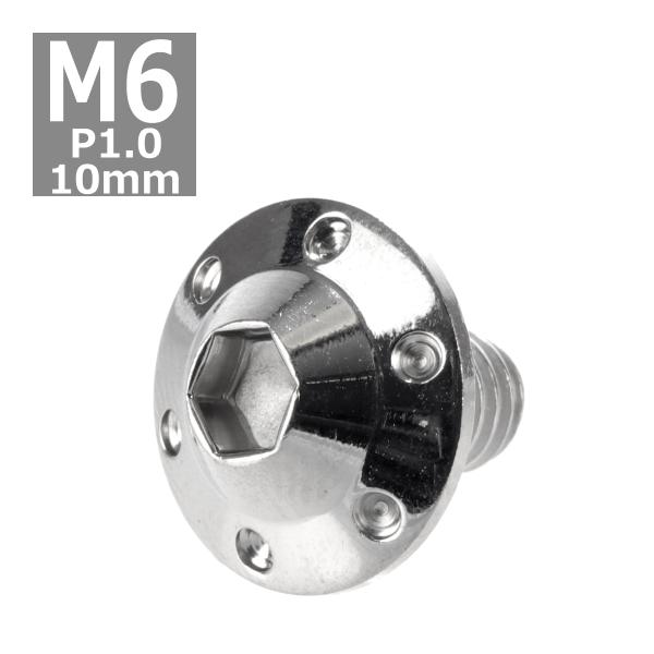 ボタンボルト M6×10mm P1.0 ホールヘッド H-1 ステンレス シルバー 1個 TR017...