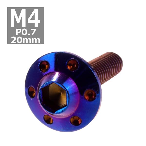 ボタンボルト M4×20mm P0.7 ホールヘッド H-1 ステンレス 焼きチタンカラー 1個 T...