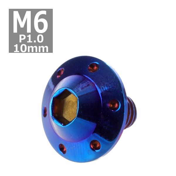 ボタンボルト M6×10mm P1.0 ホールヘッド H-1 ステンレス 焼きチタンカラー 1個 T...