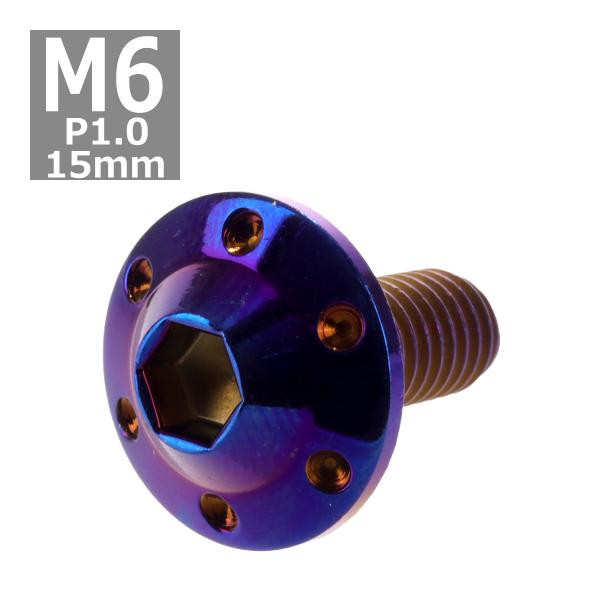 ボタンボルト M6×15mm P1.0 ホールヘッド H-1 ステンレス 焼きチタンカラー 1個 T...