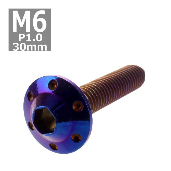 ボタンボルト M6×30mm P1.0 ホールヘッド H-1 ステンレス 焼きチタンカラー 1個 T...