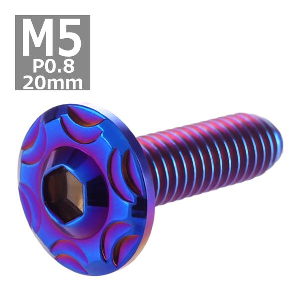 ボタンボルト M5×20mm P0.8 スノーヘッド ステンレス 焼きチタンカラー 1個 TR028...