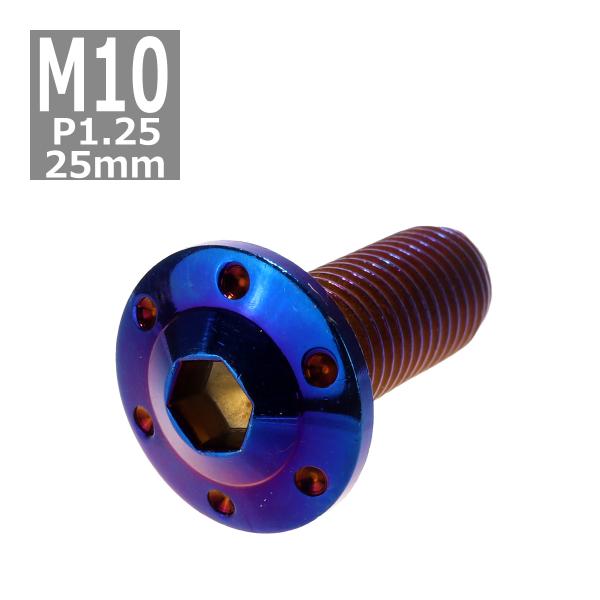 ボタンボルト M10×25mm P1.25 ホールヘッド H-1 ステンレス 焼きチタンカラー 1個...
