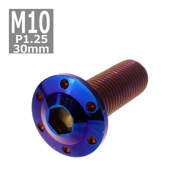 ボタンボルト M10×30mm P1.25 ホールヘッド H-1 ステンレス 焼きチタンカラー 1個...