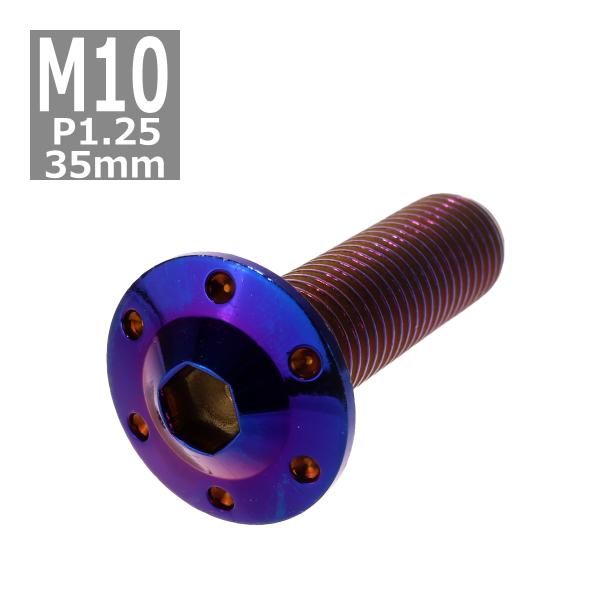 ボタンボルト M10×35mm P1.25 ホールヘッド H-1 ステンレス 焼きチタンカラー 1個...
