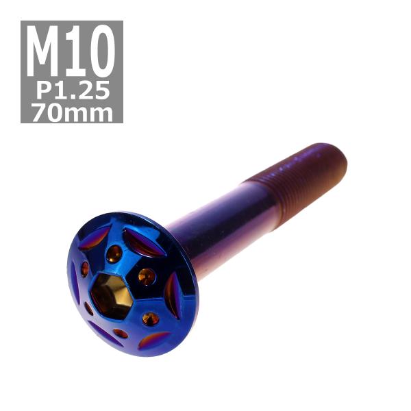 ボタンボルト M10×70mm P1.25 スターホールヘッド ステンレス 焼きチタンカラー 1個 ...