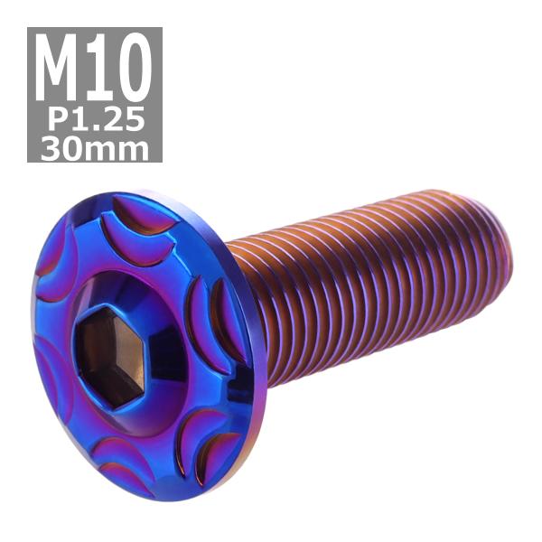 ボタンボルト M10×30mm P1.25 スノーヘッド ステンレス 焼きチタンカラー 1個 TR0...