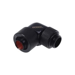 Alphacool 13/10 コンプレッション フィッテング 90° 回転式 G1/4 ディープブラック