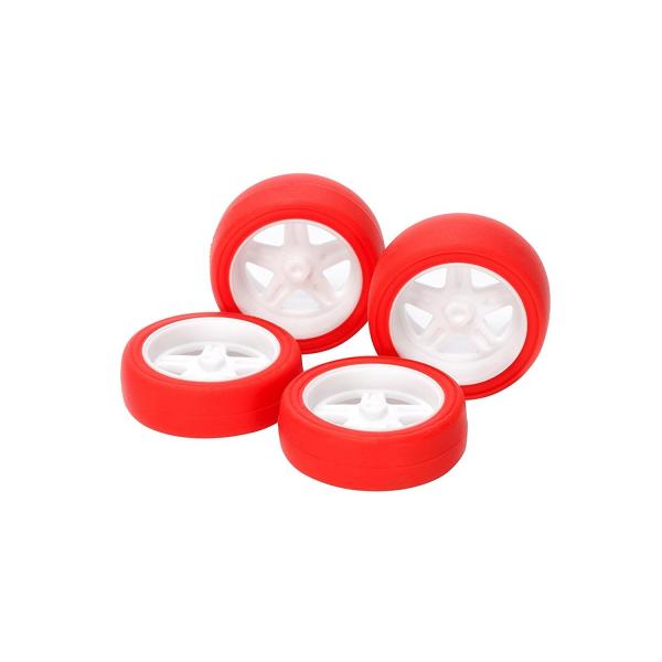 ミニ四駆GP.504 スーパーX・XX 大径5本スポークホイール＆ハードスリックタイヤ（レッド） 1...