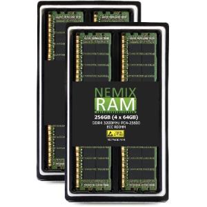 NEMIX RAM 256GB (4x64GB) DDR4-3200 PC4-25600 ECC RDIMM レジスタードサーバーメモリアップグレード PowerEdge XR12ラックサーバー用