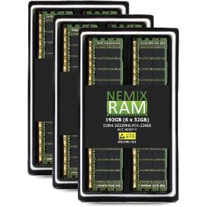 NEMIX RAM 192GB (6x32GB) DDR4-2933 PC4-23400 ECC RDIMM レジスタードサーバーメモリアップグレード Dell EMC PowerEdge XE2420サーバー用