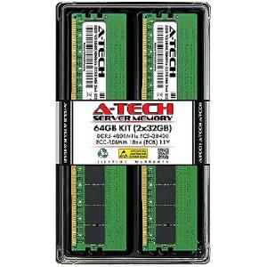 エーテック A-Tech 64GB キット (2x32GB) RAM Lenovo ThinkSystem SR650 V3 SR655 V3用 | DDR5 4800MHz PC5-38400 EC8 RDIMM 1Rx4 ECC 登録済みサーバー メモリ