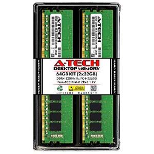 A-Tech 64GB キット (2x32GB) RAM GIGABYTE H470 AORUS PRO AX H470I AORUS PRO AX W480M VISION W X299X AORUS XTREME WATERFORCE Z490 GAMING X | DDR4 3200MH