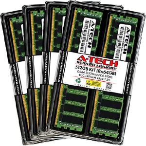 A-Tech 512GB キット (8x64GB) RAM Supermicro SuperServer 7088B-TR4FT F628G2-F73PT+用 | DDR4 2133MHz PC4-17000 ECC LRDIMM 4Rx4 負荷軽減サーバーメモリア