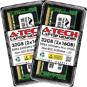 A-Tech 32GB Kit (2x16GB) RAM for Lenovo ThinkPad 13 Gen2, E485, E490s, E495, E585, L590, T460p, T580 | DDR4 2400MHz PC4-19200 SODIMM Non-ECC Memory Up