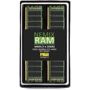 NEMIX RAM 64GB (2X32GB) DDR5 5600MHZ PC5-44800 1Rx4 ECC RDIMM 登録サーバーメモリキット
