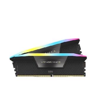 CORSAIR Vengeance RGB DDR5 RAM 64GB (2x32GB) 6000MHz CL38 Intel XMP iCUE Compatible Computer Memory - Black (CMH64GX5M2B6000C38)