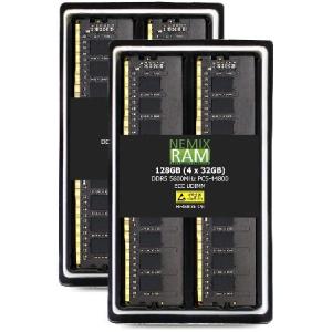 NEMIX RAM 128GB (4X32GB) DDR5 5600MHZ PC5-44800 ECC UDIMM キット ASUS PRIME A620M-A-CSM Pro B650M-CT-CSM PRIME B650M-A II-CSM Pro Q670M-C-CSM マザーボ