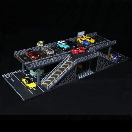 1/64スケール ダイキャストモデルカーディスプレイケースオーガナイザー - 駐車場ジオラマホットウ...