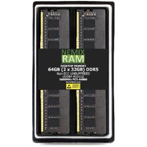 64GB 2X32GB DDR5 5600MHz PC5-44800 2Rx8 1.1V CL46 288ピン ノンECCアンバッファード UDIMM キット NEMIX RAM GIGABYTE B850I AORUS PRO Mini-ITXマザーボード