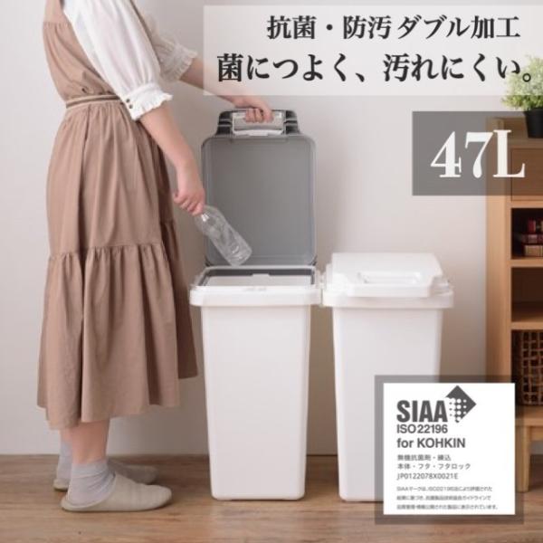 ダストボックス 47L 防臭 防菌 軽量 おしゃれ 新生活 ゴミ箱 かわいい
