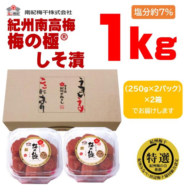 梅干し 南高梅 梅の南紀 しそ漬 梅の極 1kg 贈り物 プレゼント ギフト