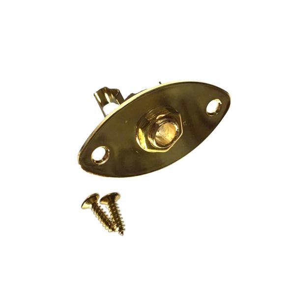 楕円型 キャッツアイ型 （フラット） （ゴールド） アウトプットジャック・カバー ジャックプレート ...