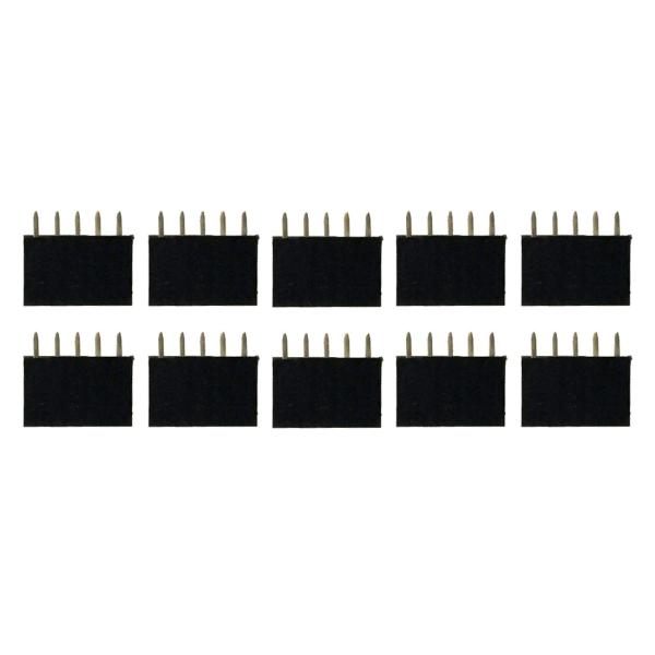 ピンヘッダー ソケット 10個セット （5ピン） 1列 角ピン 2.54mmピッチ