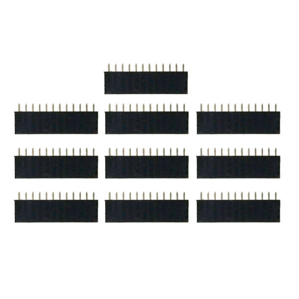 ピンヘッダー ソケット 10個セット （12ピン） 1列 角ピン 2.54mmピッチ