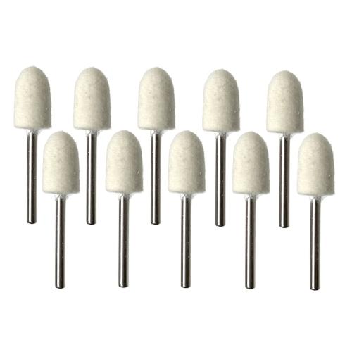 ルーター用 研磨パフ バフ フェルト 砲弾型 直径10mm 3mm軸 10個セット
