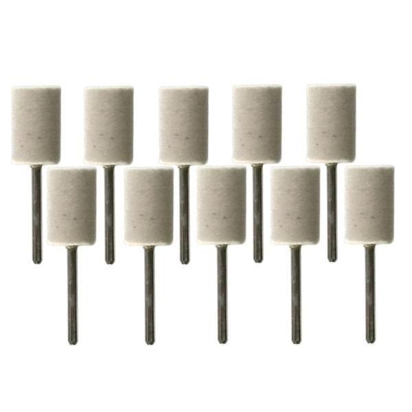 ルーター用 研磨パフ バフ フェルト 円柱型 直径14mm 3mm軸 10個セット