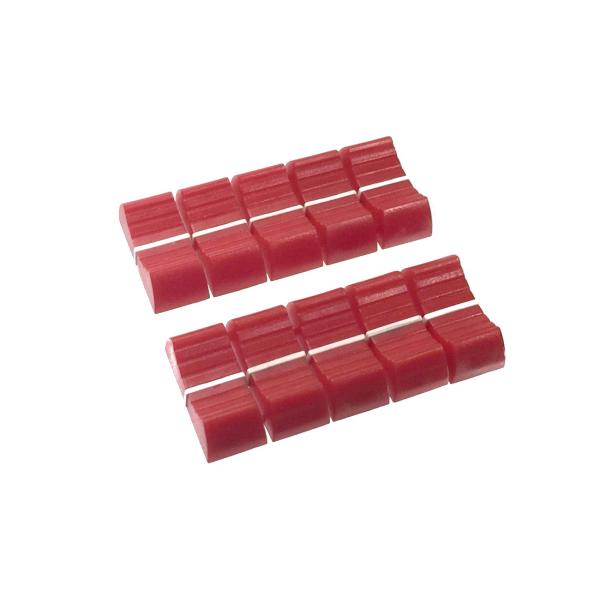 ミキサー フェーダー スライドボリューム用 ツマミ 4mm軸用 10個セット （レッド） ミキサー修...