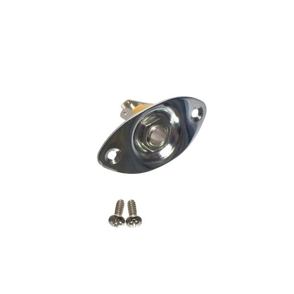 楕円型キャッツアイ型 （側面用）（凹タイプ）（クローム） アウトプットジャック・カバー ジャックプレ...